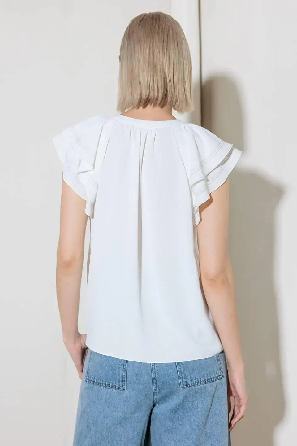 MADE FOR ROMANCE OFF WHITE WOVEN TOP - Flying Tomato - Flyclothing LLC