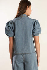 ETERNAL SUNSHINE CHAMBRAY DENIM TOP - Flying Tomato - Flyclothing LLC
