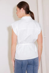 ON CLOUD NINE WHITE WOVEN TOP - Flying Tomato - Flyclothing LLC