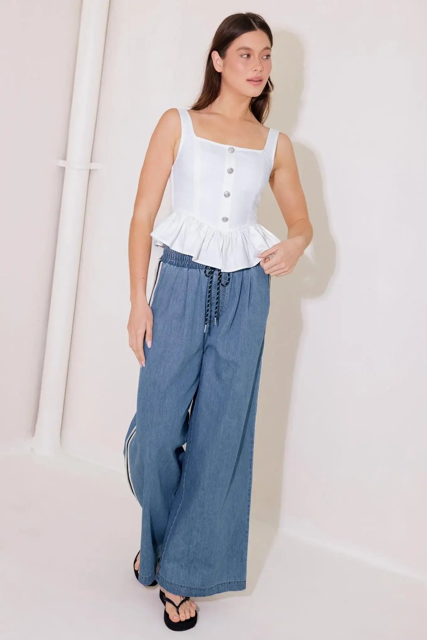 IN THIS MOMENT WHITE WOVEN TOP - Flying Tomato - Flyclothing LLC