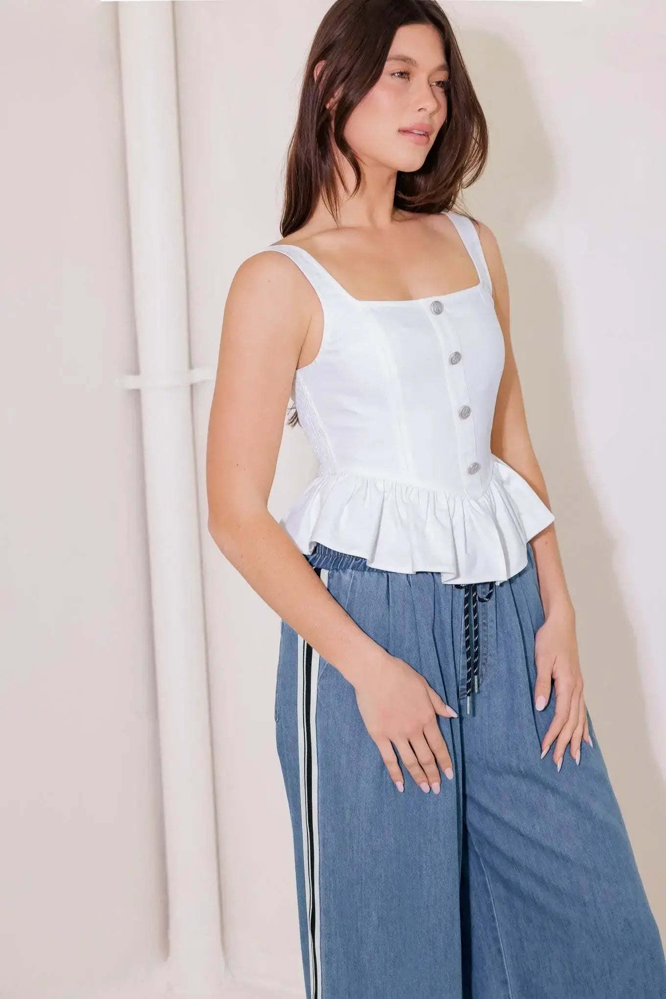 IN THIS MOMENT WHITE WOVEN TOP - Flying Tomato - Flyclothing LLC