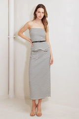 WINDING PATH STRIPED WOVEN TUBE TOP - Flying Tomato - Flyclothing LLC