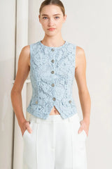 SWEET BUT STRONG WOVEN VEST - Flying Tomato - Flyclothing LLC