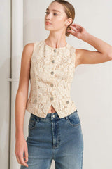 SWEET BUT STRONG WOVEN VEST - Flying Tomato - Flyclothing LLC