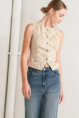 SWEET BUT STRONG WOVEN VEST - Flying Tomato - Flyclothing LLC