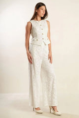 THINK LATER WOVEN LACE VEST - Flying Tomato - Flyclothing LLC