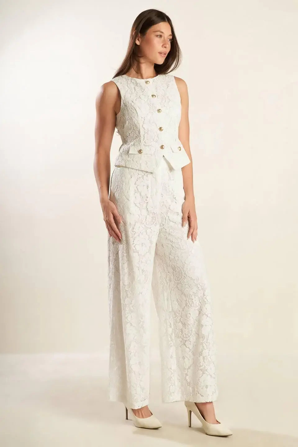 THINK LATER WOVEN LACE VEST - Flying Tomato - Flyclothing LLC