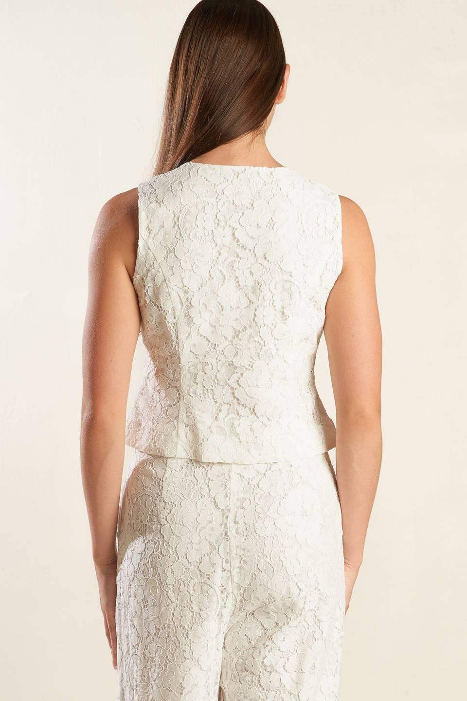 THINK LATER WOVEN LACE VEST - Flying Tomato - Flyclothing LLC