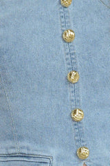 ANGEL WINGS AND CHAMOMILE DENIM TOP - Flying Tomato - Flyclothing LLC