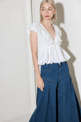 SLOW DOWN IN WHITE WOVEN TOP - Flying Tomato - Flyclothing LLC