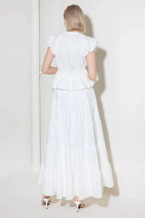 SLOW DOWN IN WHITE WOVEN TOP - Flying Tomato - Flyclothing LLC
