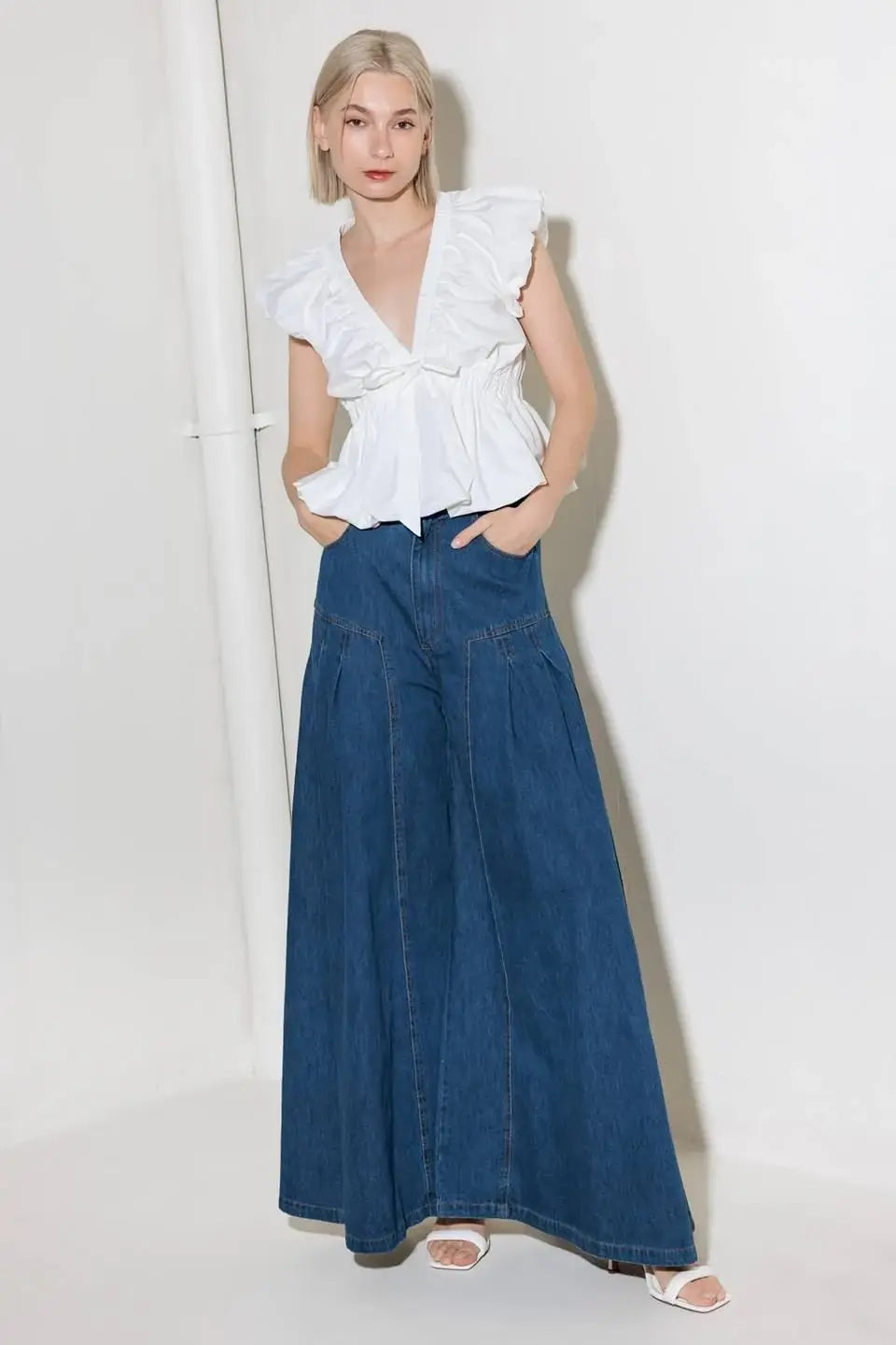 SLOW DOWN IN WHITE WOVEN TOP - Flying Tomato - Flyclothing LLC