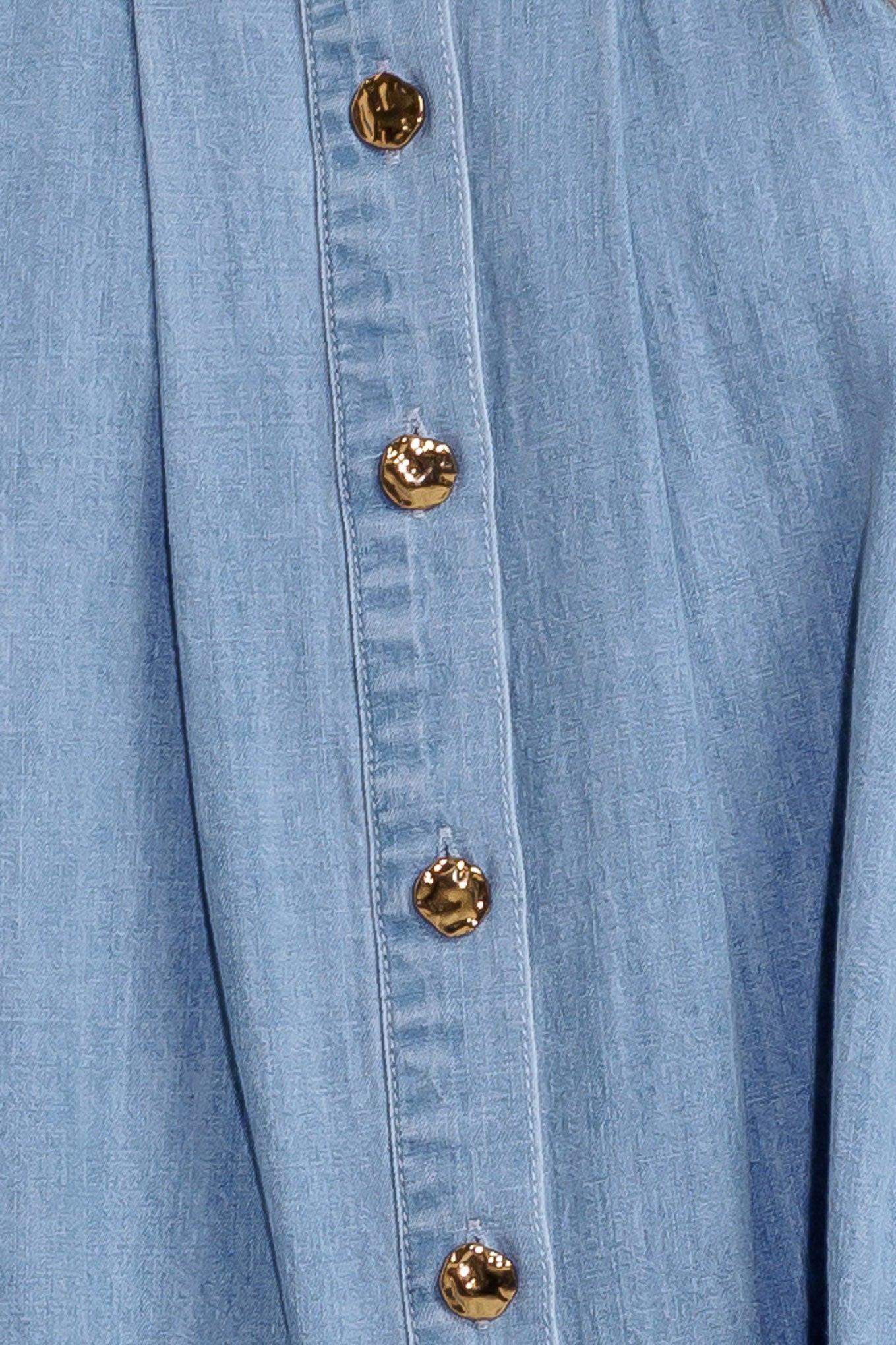 SERENITY HILL CHAMBRAY TOP - Flying Tomato - Flyclothing LLC