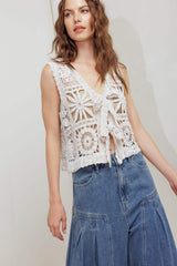 COASTAL BREEZE CROCHET VEST AND PANT SET - Flying Tomato - Flyclothing LLC