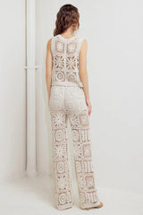 COASTAL BREEZE CROCHET VEST AND PANT SET - Flying Tomato - Flyclothing LLC