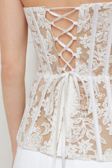 CAFE SOCIETY LOOK WOVEN LACE TOP - Flying Tomato - Flyclothing LLC