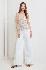 CAFE SOCIETY LOOK WOVEN LACE TOP - Flying Tomato - Flyclothing LLC