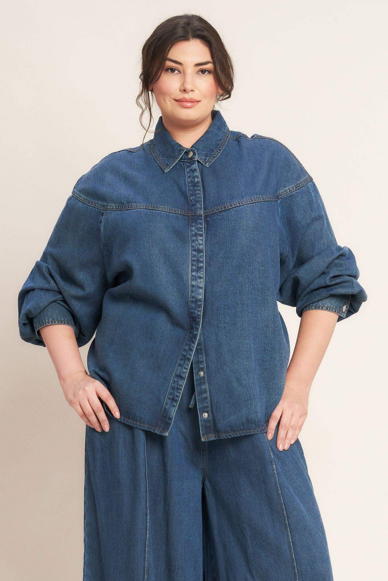 OFFLINE EDGE INDIGO DENIM TOP - Flying Tomato - Flyclothing LLC