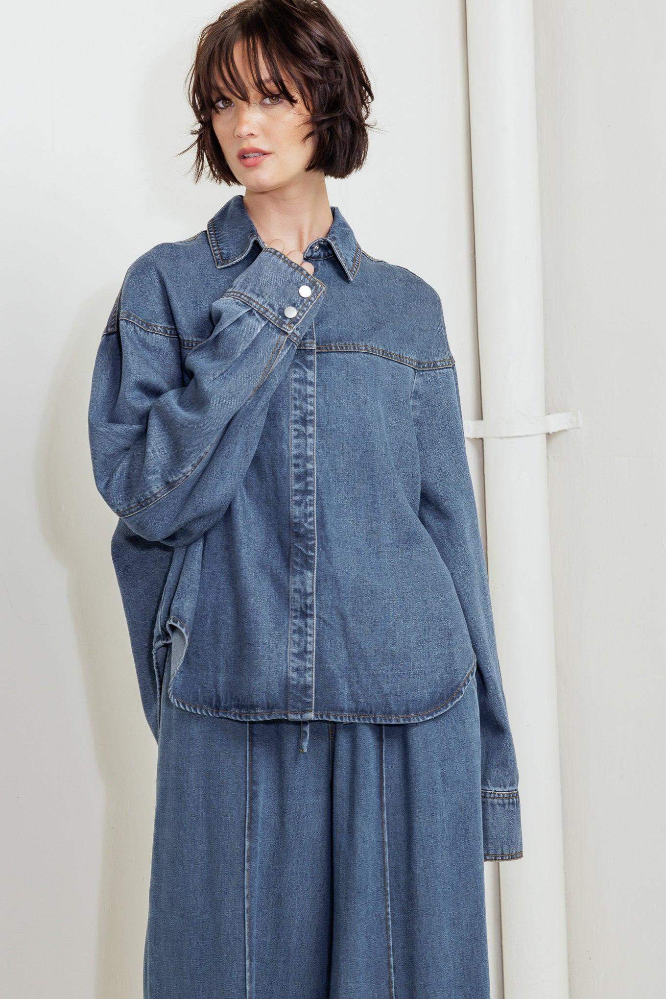 OFFLINE EDGE INDIGO DENIM TOP - Flying Tomato - Flyclothing LLC