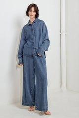 OFFLINE EDGE INDIGO DENIM TOP - Flying Tomato - Flyclothing LLC