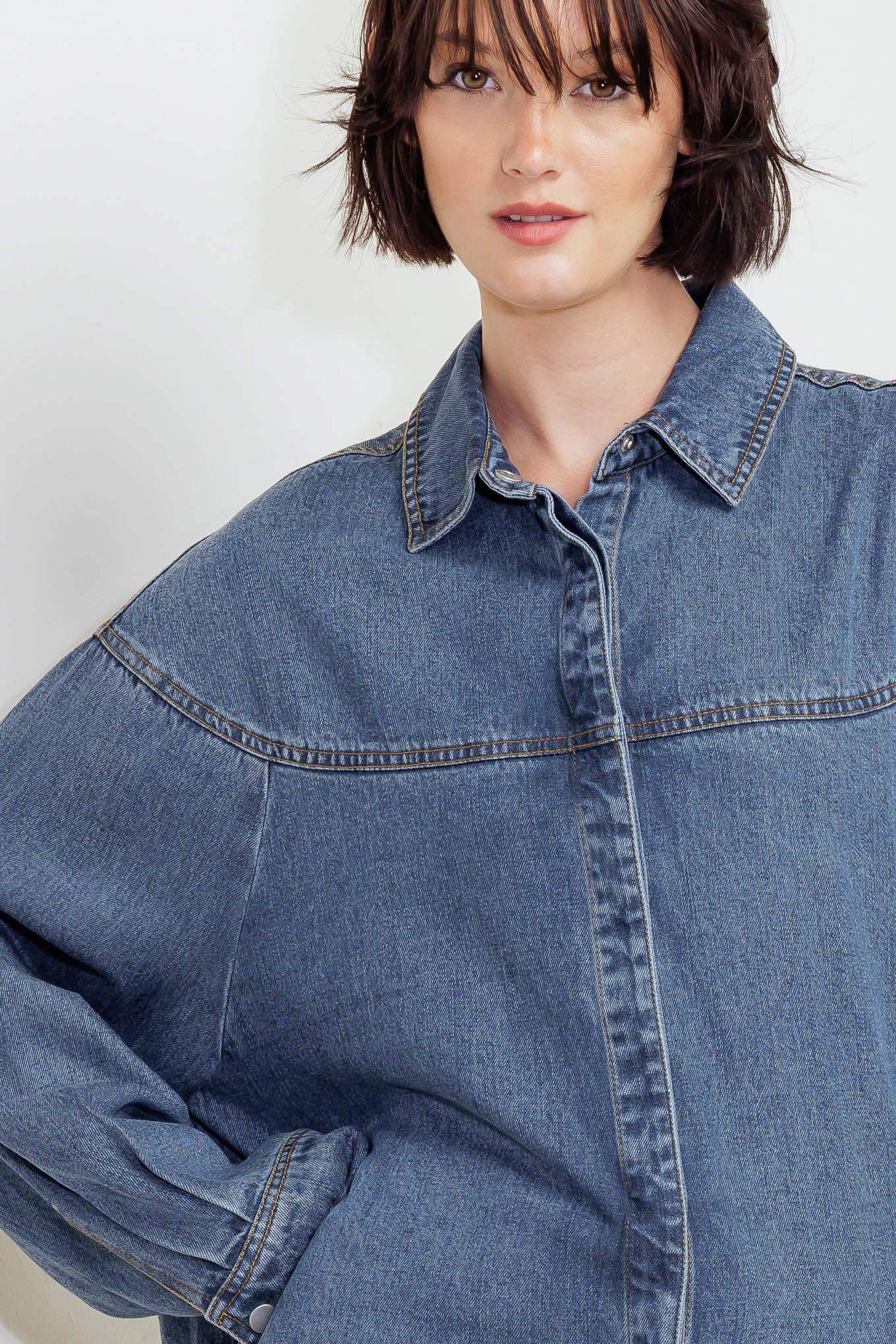 OFFLINE EDGE INDIGO DENIM TOP - Flying Tomato - Flyclothing LLC