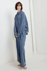 OFFLINE EDGE INDIGO DENIM TOP - Flying Tomato - Flyclothing LLC