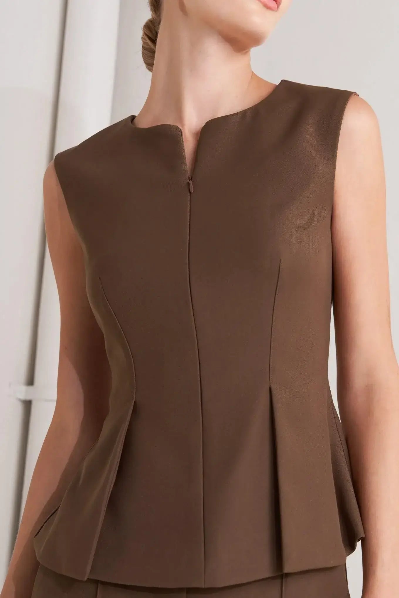 MONDAY FLOW BROWN WOVEN TOP - Flying Tomato - Flyclothing LLC