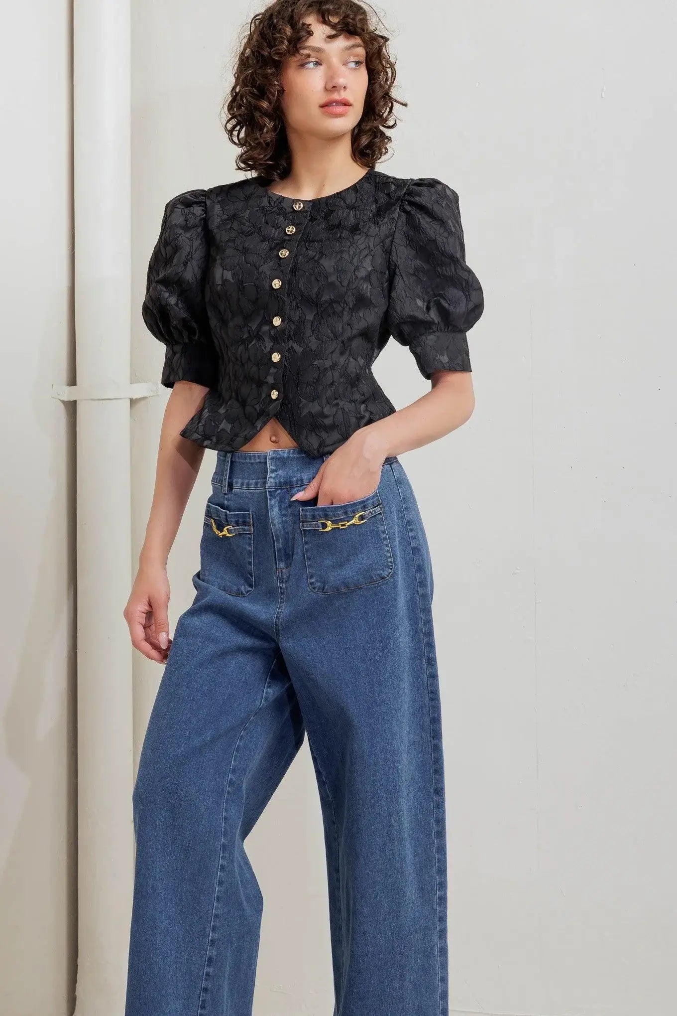 QUIET LUXE ROMANCE WOVEN TOP - Flying Tomato - Flyclothing LLC