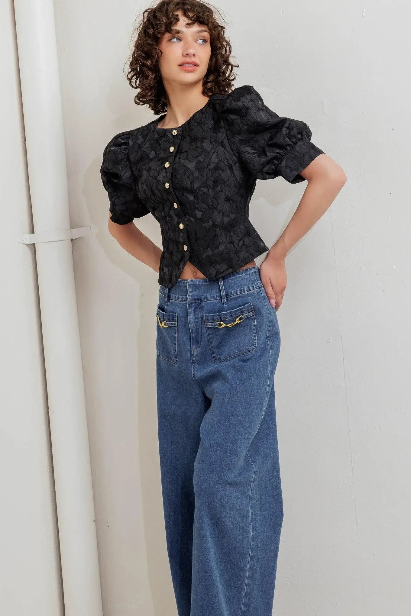 QUIET LUXE ROMANCE WOVEN TOP - Flying Tomato - Flyclothing LLC