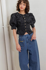 QUIET LUXE ROMANCE WOVEN TOP - Flying Tomato - Flyclothing LLC