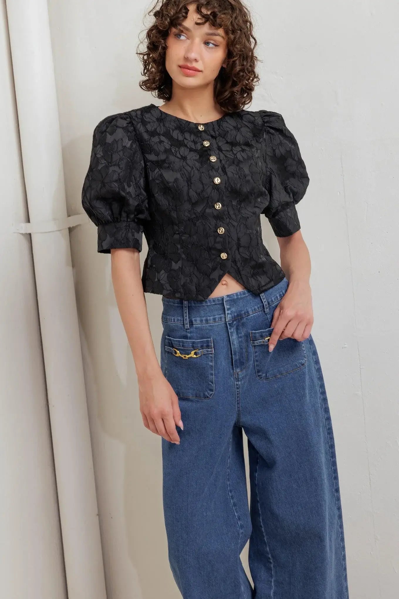 QUIET LUXE ROMANCE WOVEN TOP - Flying Tomato - Flyclothing LLC