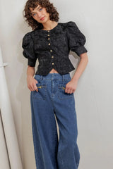 QUIET LUXE ROMANCE WOVEN TOP - Flying Tomato - Flyclothing LLC