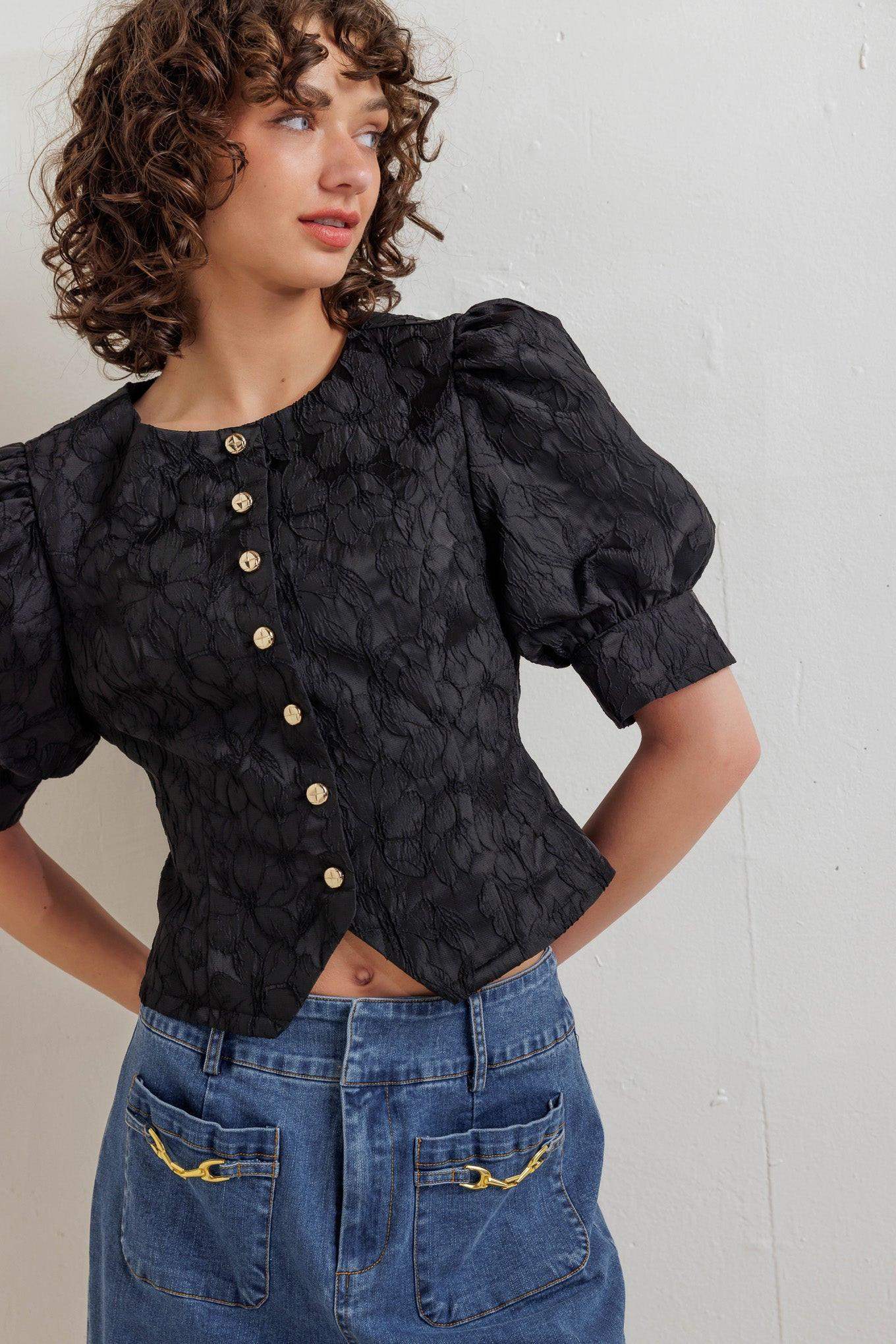 QUIET LUXE ROMANCE WOVEN TOP - Flying Tomato - Flyclothing LLC