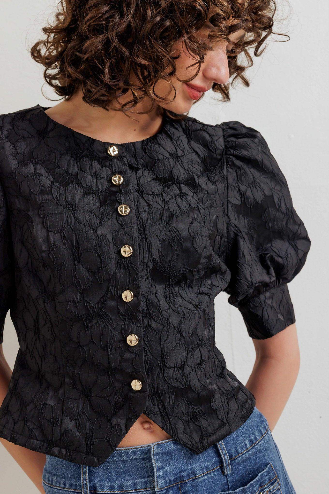 QUIET LUXE ROMANCE WOVEN TOP - Flying Tomato - Flyclothing LLC