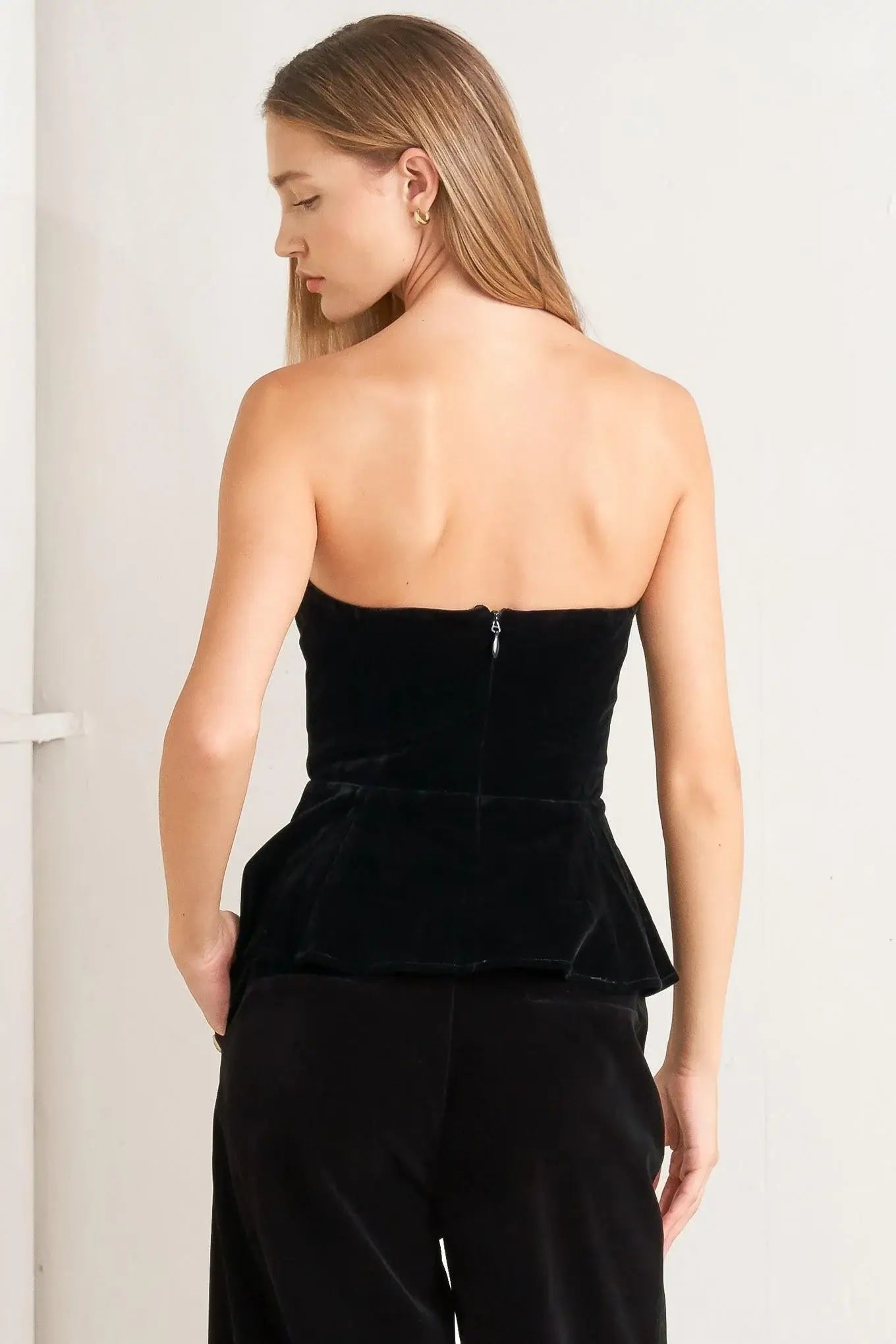 MIDNIGHT VELVET FLARE TOP - Flying Tomato - Flyclothing LLC