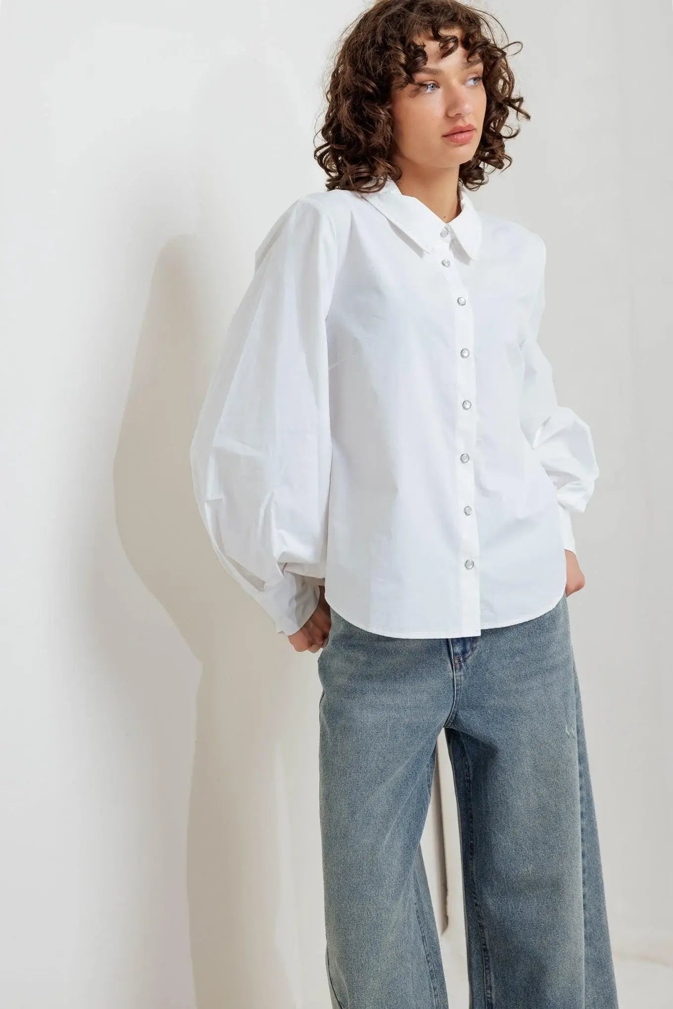 WHITE NOISE SOLID WOVEN TOP - Flying Tomato - Flyclothing LLC