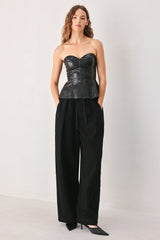 FORBIDDEN LOVE SWEETHEART FAUX LEATHER TOP