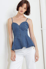 POWER POISE INDIGO CAMI TOP - Flying Tomato - Flyclothing LLC