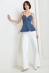 POWER POISE INDIGO CAMI TOP - Flying Tomato - Flyclothing LLC
