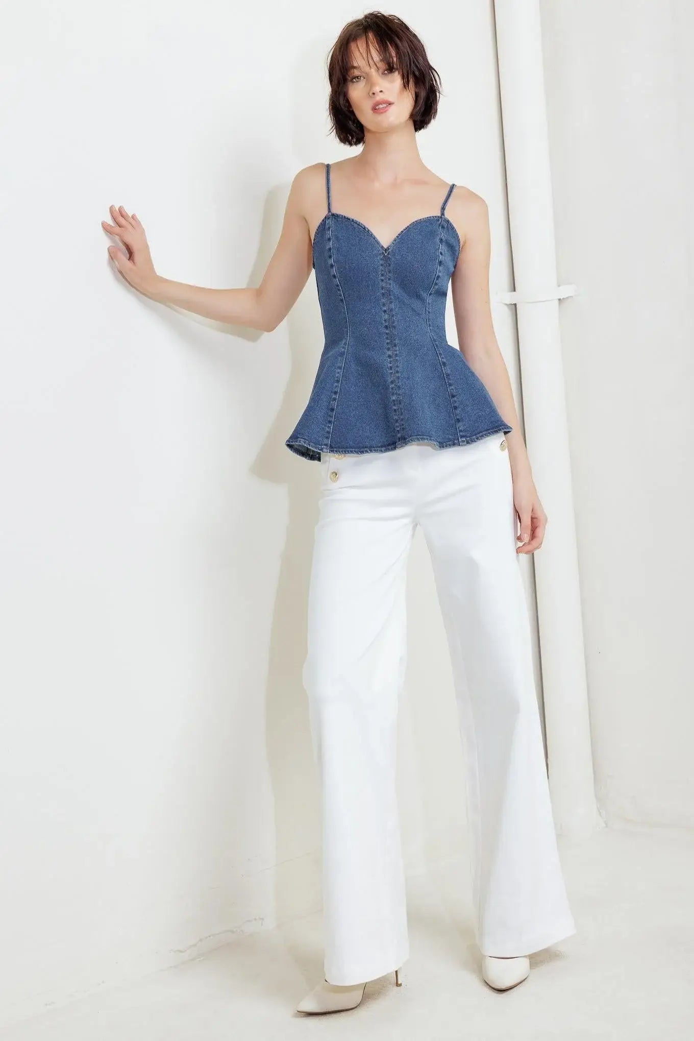 POWER POISE INDIGO CAMI TOP - Flying Tomato - Flyclothing LLC