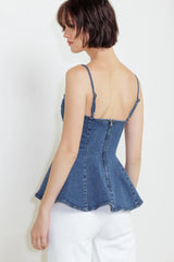 POWER POISE INDIGO CAMI TOP - Flying Tomato - Flyclothing LLC