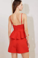 MELTED MARSHMALLOW RED WOVEN CAMI TOP - Flying Tomato - Flyclothing LLC