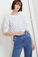 COCOON HOUR WHITE WOVEN TOP - Flying Tomato - Flyclothing LLC