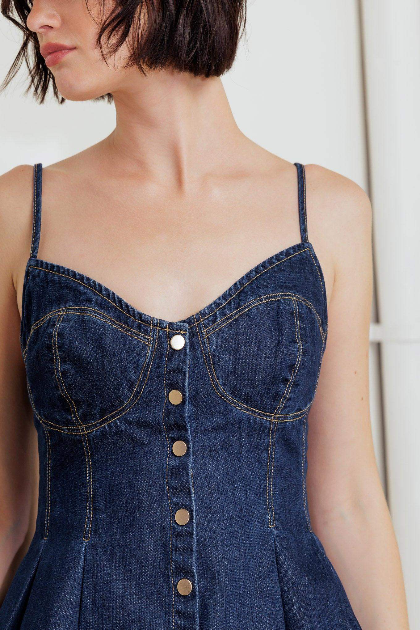 SILENT AUTHORITY DENIM CAMI TOP - Flying Tomato - Flyclothing LLC