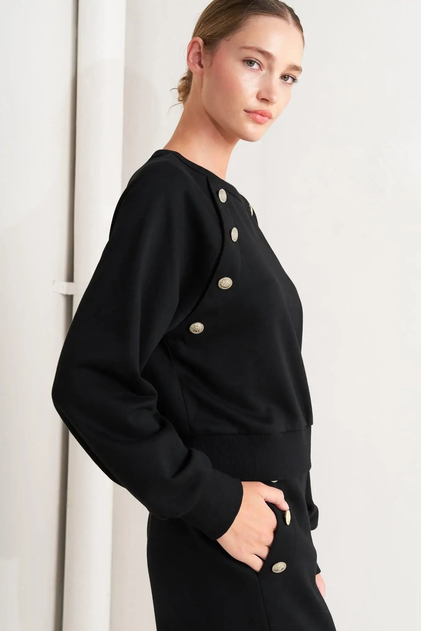 BLACK REGIMENT WOVEN TOP - Flying Tomato - Flyclothing LLC