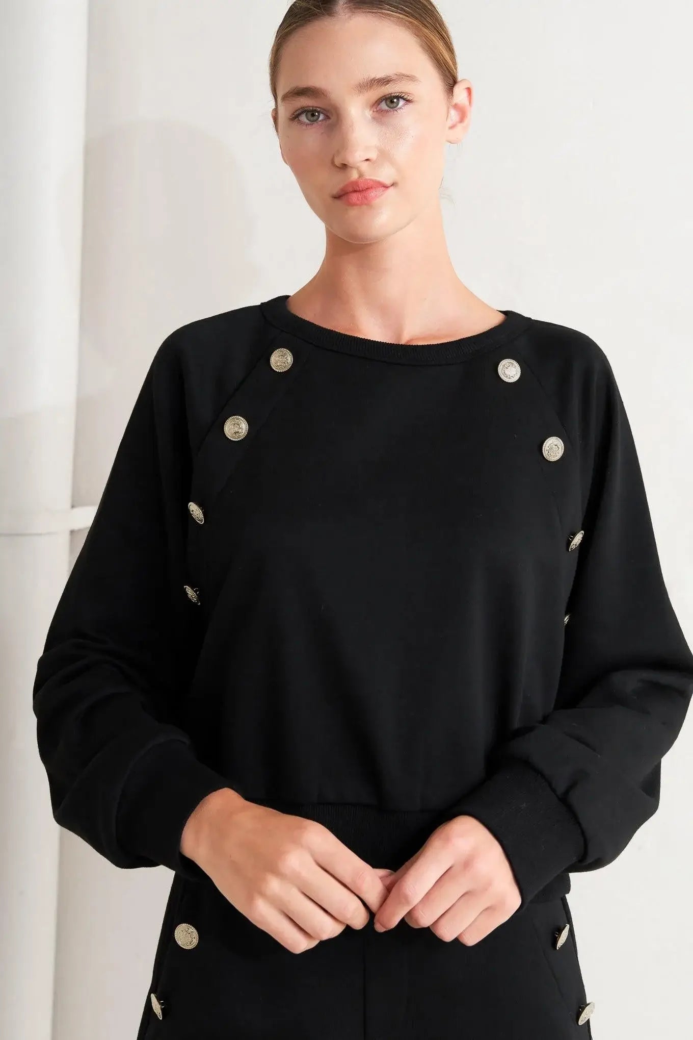 BLACK REGIMENT WOVEN TOP - Flying Tomato - Flyclothing LLC