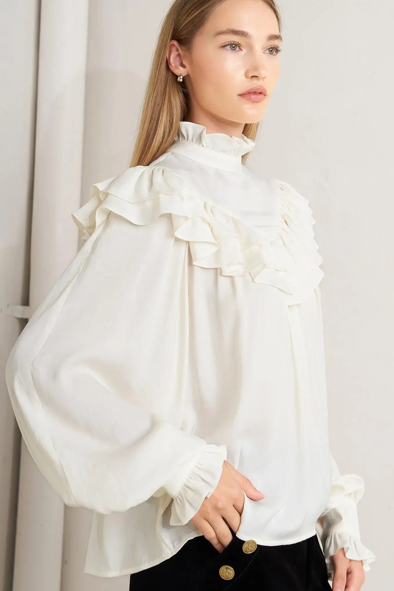 EDWARDIAN WALTZ WOVEN TOP - Flying Tomato - Flyclothing LLC