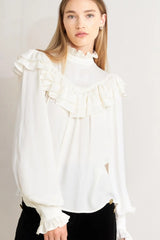 EDWARDIAN WALTZ WOVEN TOP - Flying Tomato - Flyclothing LLC