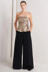 LIQUID GOLD WOVEN TOP - Flying Tomato - Flyclothing LLC