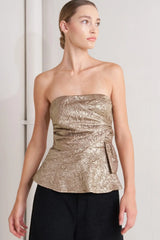 LIQUID GOLD WOVEN TOP - Flying Tomato - Flyclothing LLC
